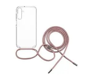 FIXED Pure Neck pouzdro s růžovou šňůrkou na krk pro Samsung Galaxy A15/A15 5G
