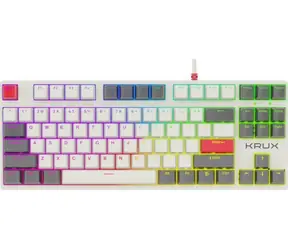 KRUX Atax Pro RGB Gateron Yellow bílá / Herní klávesnice / mechanická / Gateron Yellow / USB / US Layout
