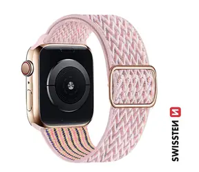 SWISSTEN Nylonový řemínek se sponou pro Apple Watch 42/44/45/49 růžová