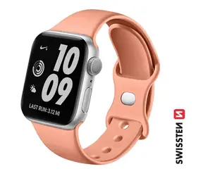 SWISSTEN Silikonový řemínek pro Apple Watch 42/44/45/49mm oranžově růžová