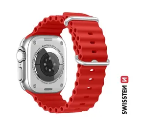 SWISSTEN Silikonový oceánský řemínek pro Apple Watch 42/44/45/49mm červená