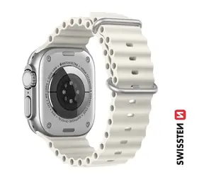 SWISSTEN Silikonový oceánský řemínek pro Apple Watch 42/44/45/49mm kamenně šedá