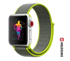 SWISSTEN Nylonový řemínek pro Apple Watch 38/40/41mm zářivě zelená