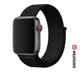 SWISSTEN Nylonový řemínek pro Apple Watch 38/40/41mm černá