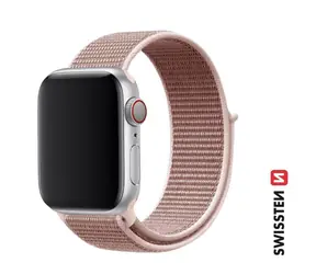 SWISSTEN Nylonový řemínek pro Apple Watch 38/40/41mm růžovo-zlatá
