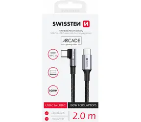 SWISSTEN Datový kabel pro notebooky USB-C - USBC 2m černá / 100W