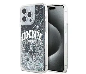DKNY Liquid Glitter Arch Logo Zadní Kryt pro Apple iPhone 15 Pro Max černá