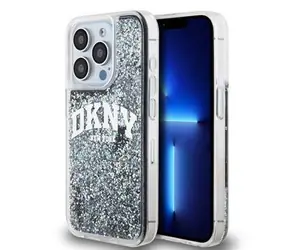 DKNY Liquid Glitter Arch Logo Zadní Kryt pro Apple iPhone 15 Pro černá