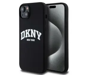 DKNY Liquid Silicone Arch Logo MagSafe Zadní Kryt pro Apple iPhone 15 Plus černá