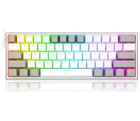 Redragon K617 Fizz Red šedá / Herní klávesnice / mechanická / spínače red / USB / US