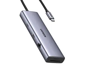 UGREEN CM498 USB Hub 9v1 USB-C šedá / 3x USB 3.2 Gen 1 / 1x HDMI 1.4 / 1x VGA / SD / microSD