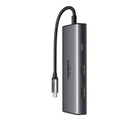 UGREEN CM495 USB Hub 6v1 USB-C šedá / 2x USB-A 3.0 / 2x HDMI (4K+8K) / 1x USB-C (PD) 