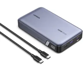 UGREEN 25188 Powerstation 3v1 20000 mAh šedá / Powerbanka / vstup: USB-C / výstup: 2x USB-C & 1x USB-A