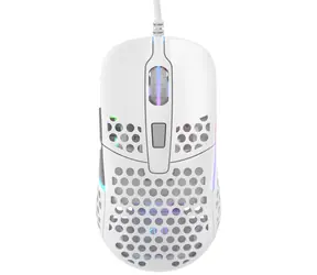 XTRFY M42 RGB bílá / herní myš / optická / 16000DPI / 6 tlačítek / RGB / 2 velikosti / USB / 1.8m