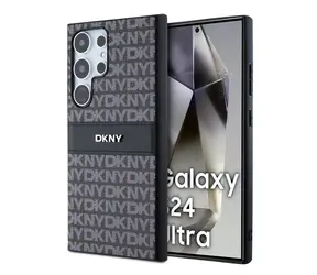 DKNY PC/TPU Repeat Pattern Tonal Stripe Zadní Kryt pro Samsung S24 Ultra Black