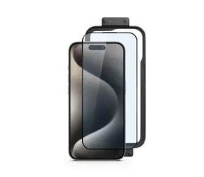 Epico Edge to Edge Ochranné sklo pro Apple iPhone 15 Pro Max černá / 2ks / instalační rámeček