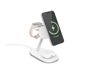 Epico Bezdrátový nabíjecí stojánek 3v1 bílá / MagSafe / 15W / 5W / 3W