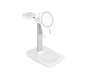 Epico Spello Bezdrátová nabíjecí stanice s podporou MagSafe 3v1 bílá / až 23W