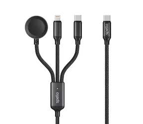 Epico Spello Datový USB-C kabel 3v1 černá / Lightning / USB-C / Apple Watch