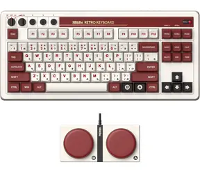 8BitDo Retro Mechanical Keyboard Fami Edition / Herní bezdrátová klávesnice / mechanická / Kailh Box White V2 / USB / BT