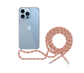 Epico Transparentní kryt se šňůrkou pro iPhone 13 Pro Max růžová