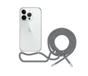 Epico Transparentní kryt se šňůrkou pro iPhone 14 Plus černo-bílá
