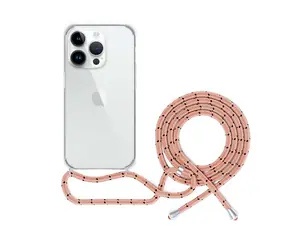 Epico Transparentní kryt se šňůrkou pro iPhone 14 Pro Max růžová