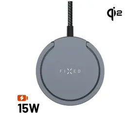 FIXED MagPad Pro s podporou MagSafe 15W šedá / Bezdrátová nabíječka / Qi2 / stojánek