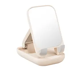 Baseus Seashell Skládací stojánek na telefon se zrcátkem béžová