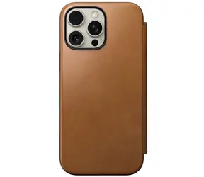 Nomad Modern Leather Folio pouzdro pro Apple iPhone 16 Pro Max english tan