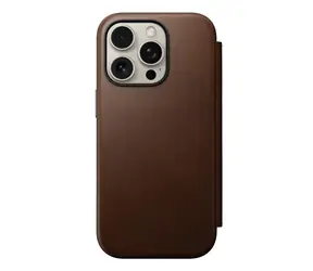 Nomad Modern Leather Folio pouzdro pro Apple iPhone 16 Pro hnědá