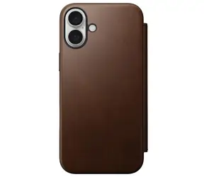 Nomad Modern Leather Folio pouzdro pro Apple iPhone 16 Plus hnědá