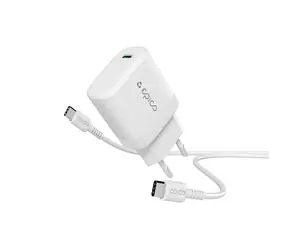 Epico Resolve GaN USB-C nabíječka 30W (+ kabel) bílá / PD / s 1.2 m kabelem USB-C