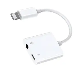 Joyroom S-Y105 Audio adaptér Lightning (M) - Jack 3.5 mm + Lightning (F) 1.5A bílá 