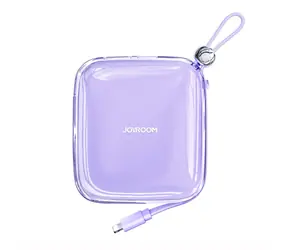 Joyroom JR-L005 Jelly fialová / Power Bank / 10000mAh / kabel Lightning / 1x USB-A / 1x USB-C / 3 A