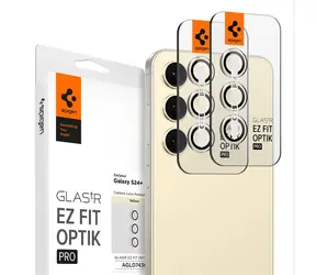 Spigen Glass tR EZ Fit Optik Pro ochranné sklo na fotoaparát pro Samsung Galaxy S24+ 2ks žlutá