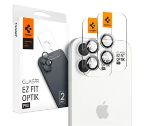 Spigen Glass tR EZ Fit Optik Pro 2 Pack ochranné sklo fotoaparátu pro Apple iPhone 16 Plus čirá