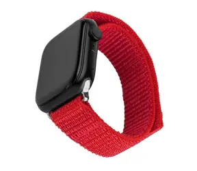 FIXED Nylonový řemínek Nylon Sporty Strap pro Apple Watch 42/44/45mm červený