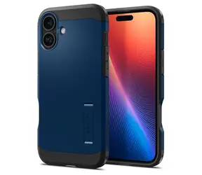 Spigen Tough Armor MagSafe ochranný kryt pro Apple iPhone 16 modrá