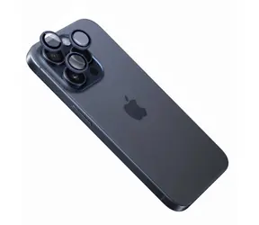 FIXED Ochranná skla čoček fotoaparátů pro Apple iPhone 15 Pro/15 Pro Max tmavě modrá