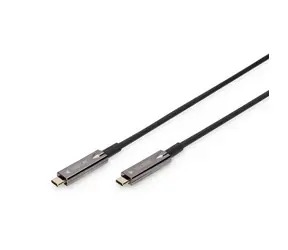 Digitus AK-330160-100-S Hybridní optický kabel USB-C na USB-C 10 m černá