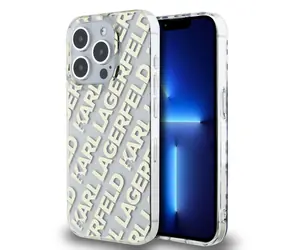 Karl Lagerfeld IML Electroplated Repeated Logo Zadní Kryt pro Apple iPhone 15 Pro Max zlatá