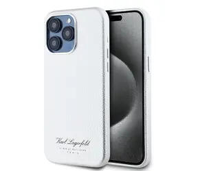 Karl Lagerfeld Grained PU Hotel RSG Zadní Kryt pro Apple iPhone 15 Pro Max šedá