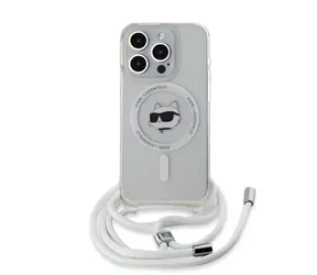 Karl Lagerfeld IML Crossbody Choupette Head MagSafe Zadní Kryt pro Apple iPhone 15 Pro Max čirá