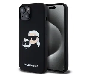 Karl Lagerfeld Liquid Silicone Double Heads Magsafe Zadní Kryt pro Apple iPhone 15 Pro Max černá