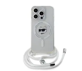 Karl Lagerfeld IML Crossbody Karl Head MagSafe Zadní Kryt pro Apple iPhone 15 Pro čirá