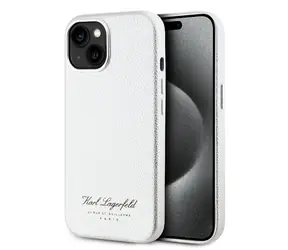 Karl Lagerfeld Grained PU Hotel RSG Zadní Kryt pro Apple iPhone 15 šedá