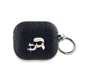 Karl Lagerfeld PU Embossed Karl and Choupette Heads Pouzdro pro Apple AirPods 3 černá