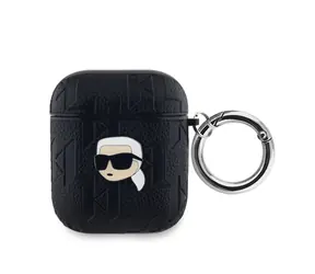 Karl Lagerfeld PU Embossed Karl Head Pouzdro pro Apple AirPods 1/2 černá