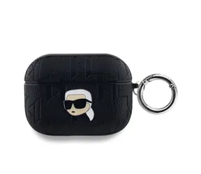 Karl Lagerfeld PU Embossed Karl Head Pouzdro pro Apple AirPods Pro černá